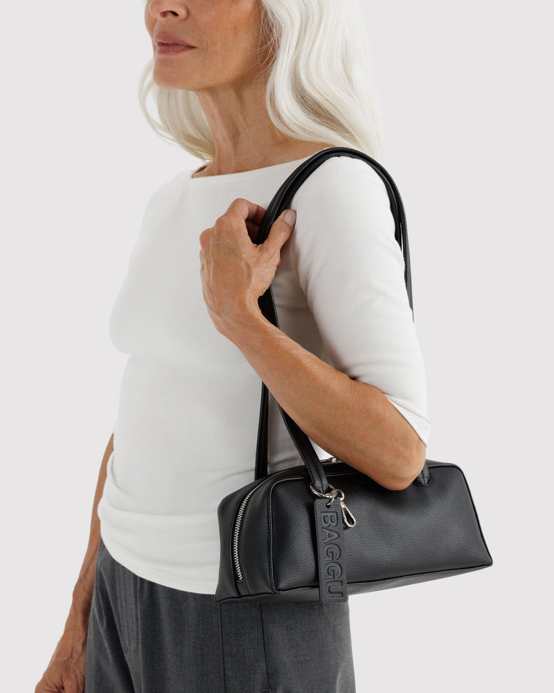 BAGGU Wholesale  Small Recycled Leather Bowler Bag - Black