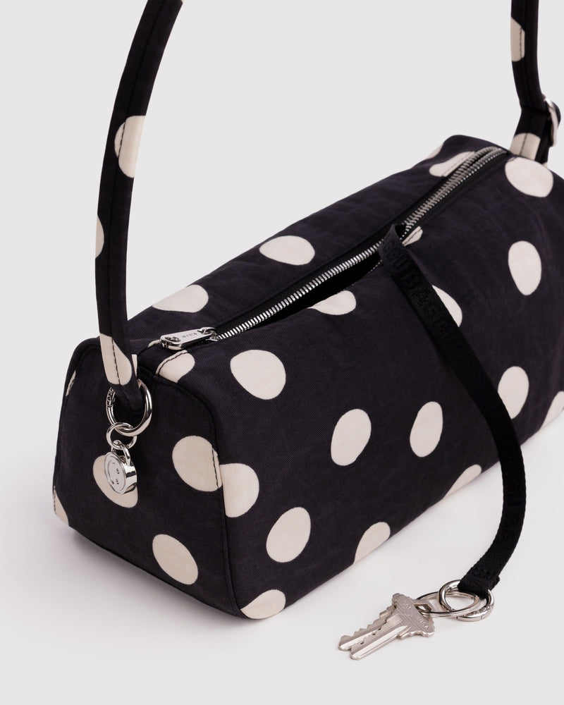 BAGGU Wholesale  Nylon Loaf Bag - Black and Cream Polka Dot