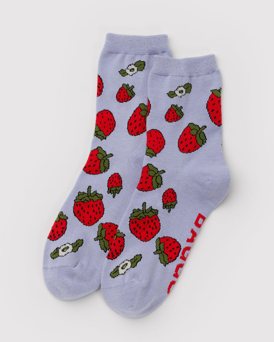 BAGGU Wholesale Socks Crew Sock - Strawberry Blossom