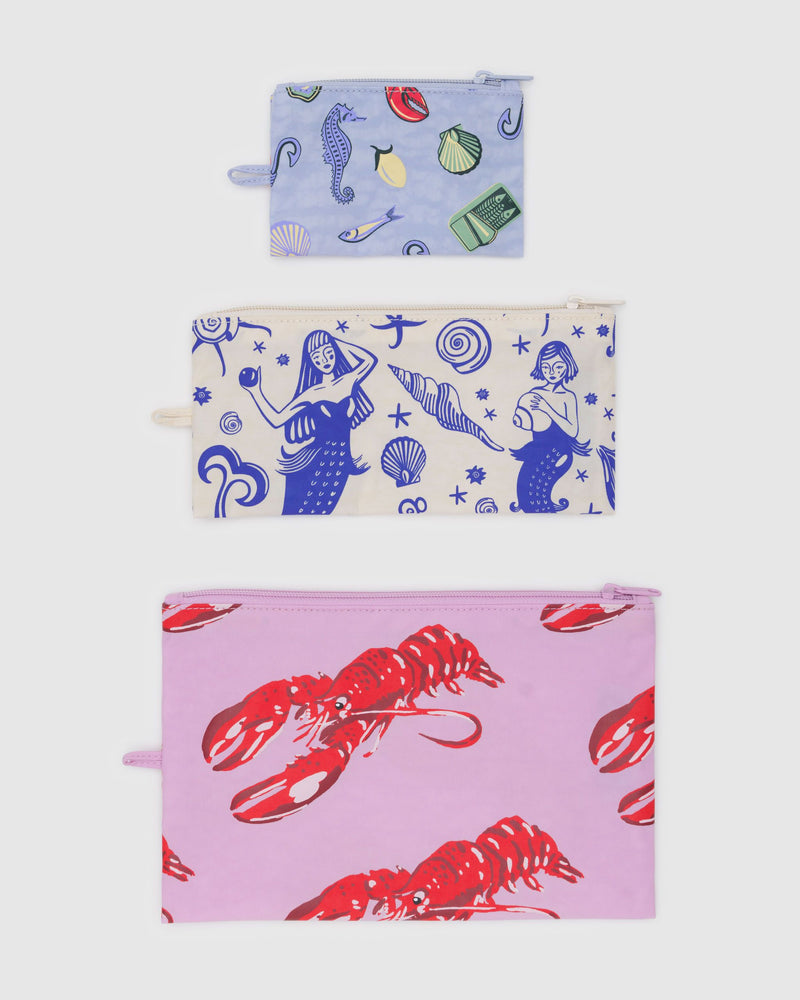BAGGU Wholesale  Flat Pouch Set - Sea Creatures