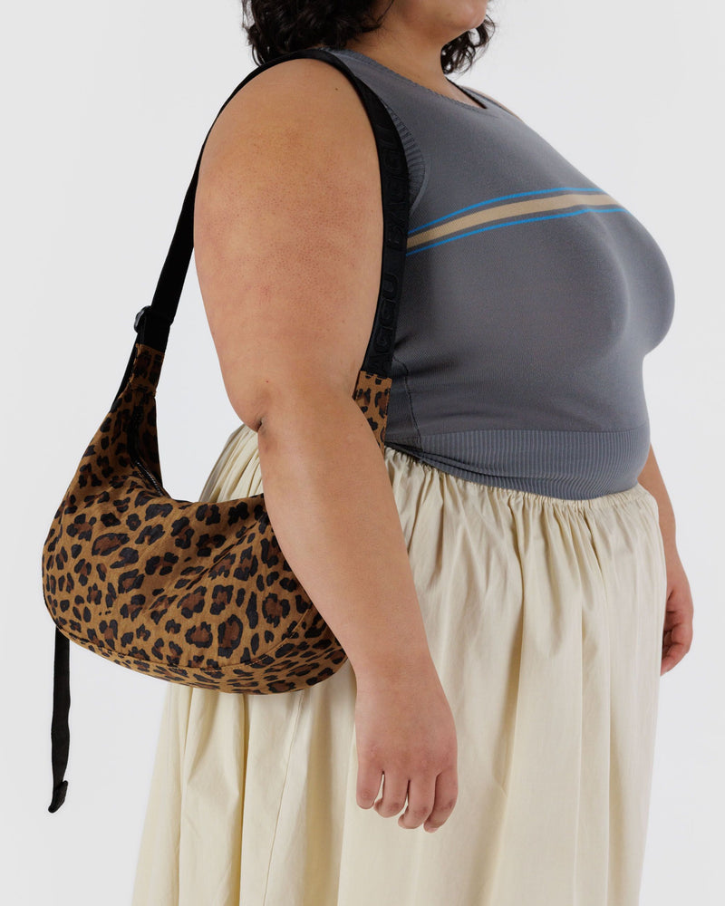 BAGGU Wholesale Shop All Medium Nylon Crescent Bag - Leopard