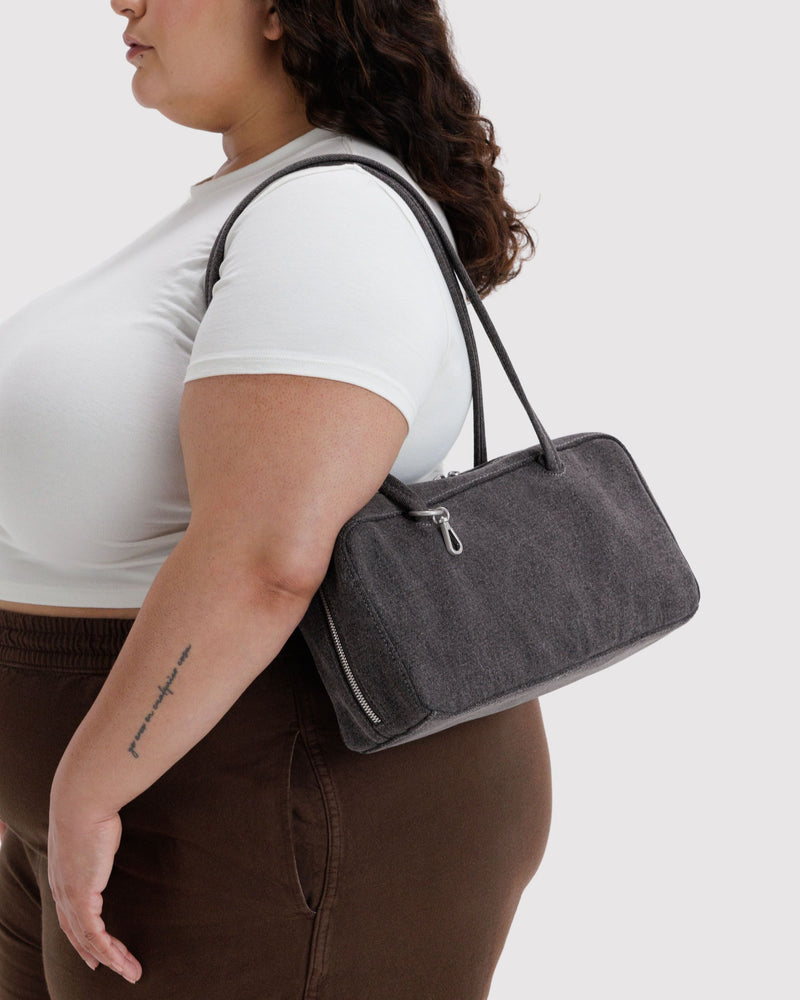 BAGGU Wholesale  Denim Bowler Bag - Washed Black Denim