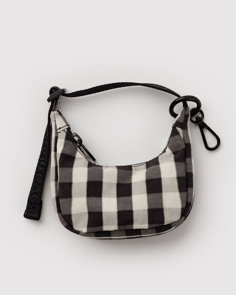 BAGGU Wholesale  Crescent Bag Charm - Black and Cream Gingham