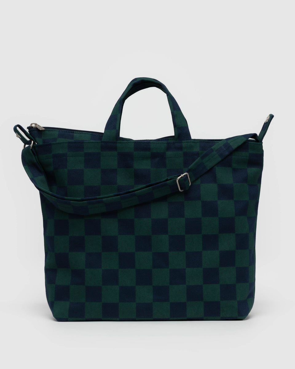 BAGGU Wholesale HO17Lookbook - Duck Bag Horizontal Zip Duck Bag - Navy Green Check