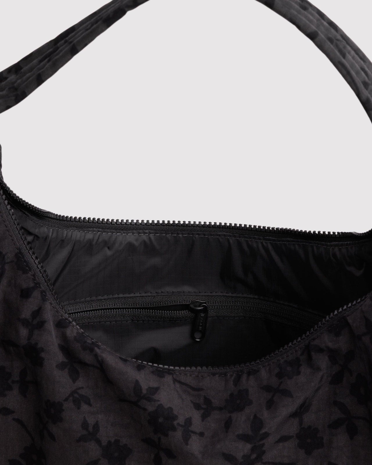 Nylon Shoulder Bag - Charcoal Ditsy Floral