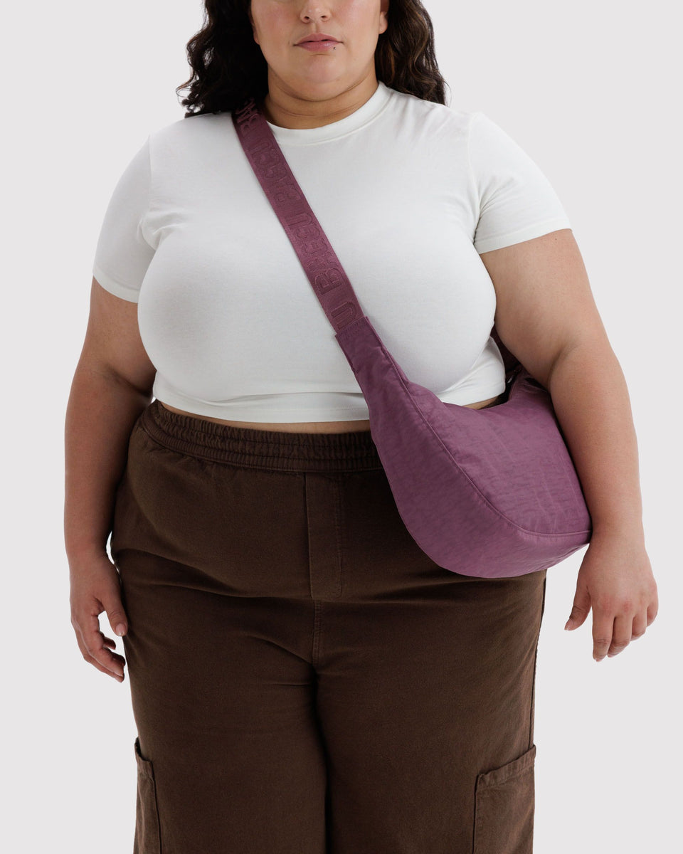 BAGGU Wholesale Shop All Medium Nylon Crescent Bag - Wild Plum