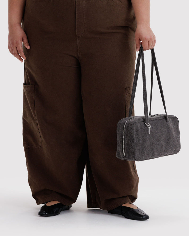 BAGGU Wholesale  Denim Bowler Bag - Washed Black Denim