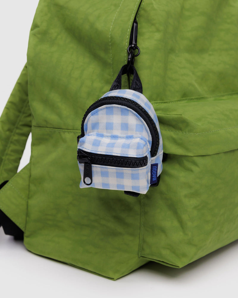 BAGGU Wholesale  Backpack Charm - Light Blue Gingham