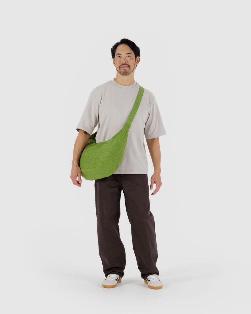 BAGGU Wholesale Cross Body Large Nylon Crescent Bag - Green Juice