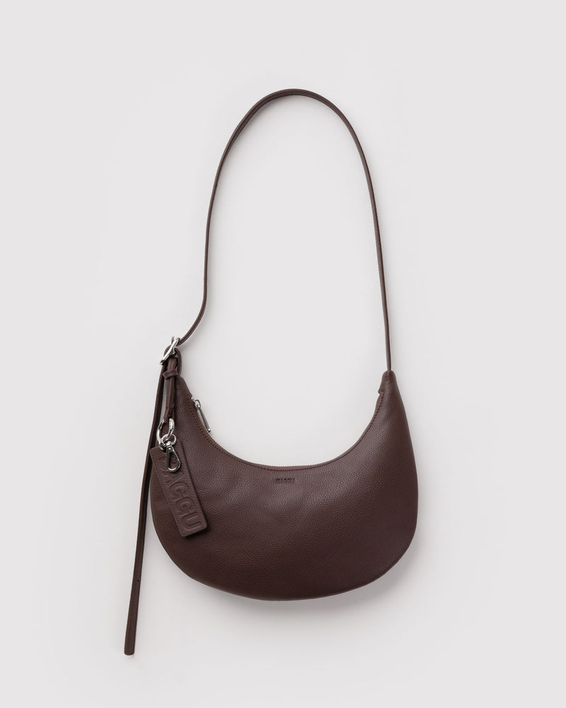 BAGGU Wholesale  Small Recycled Leather Flat Crescent - Brown
