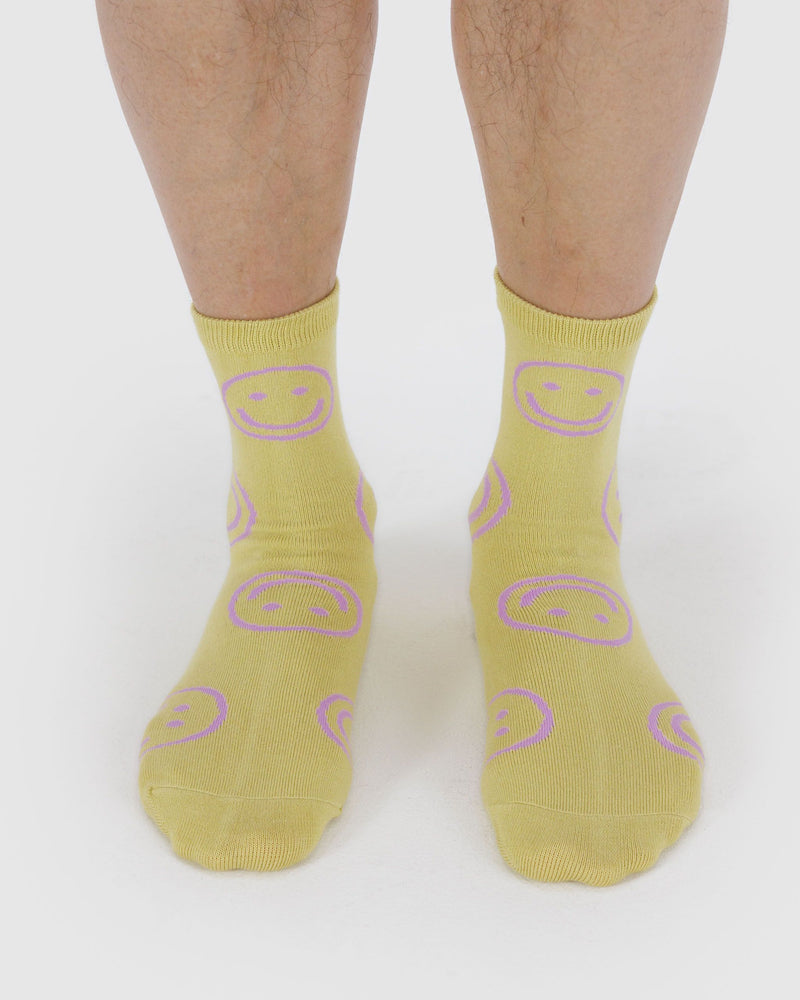 BAGGU Wholesale Socks Crew Sock - Straw Happy