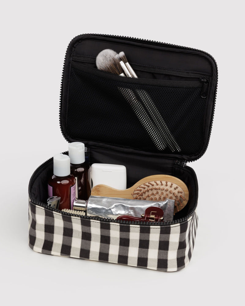 BAGGU Wholesale  Small Cosmetic Case - Black and Cream Gingham