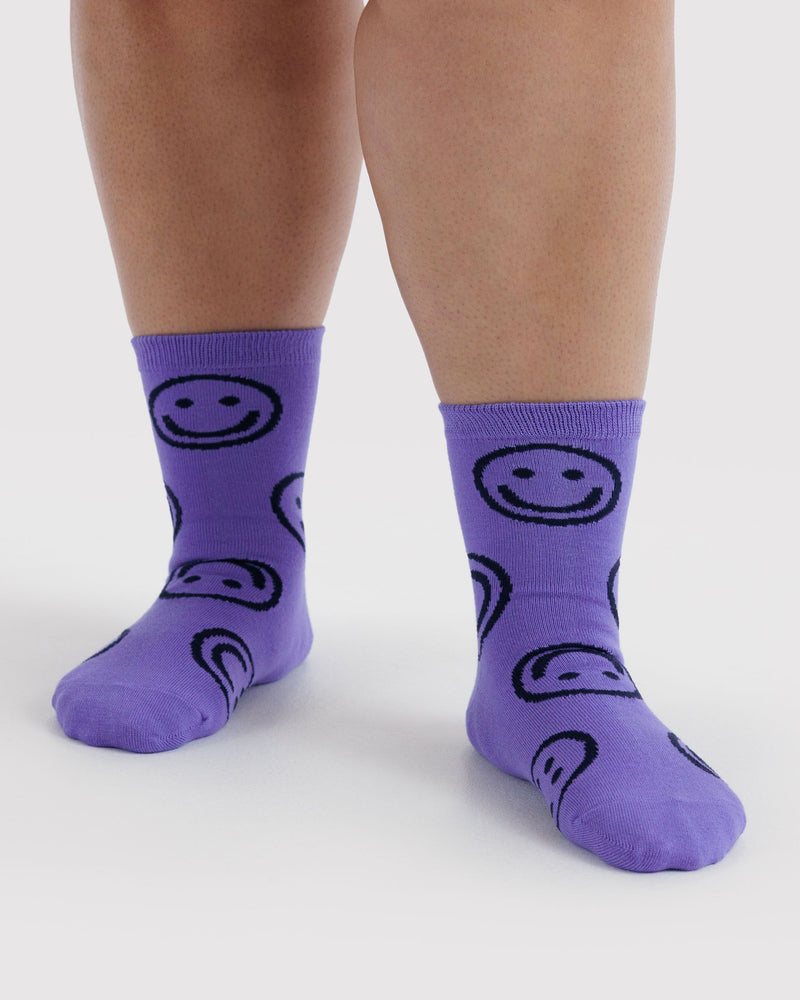 BAGGU Wholesale  Crew Sock - Lavender Happy