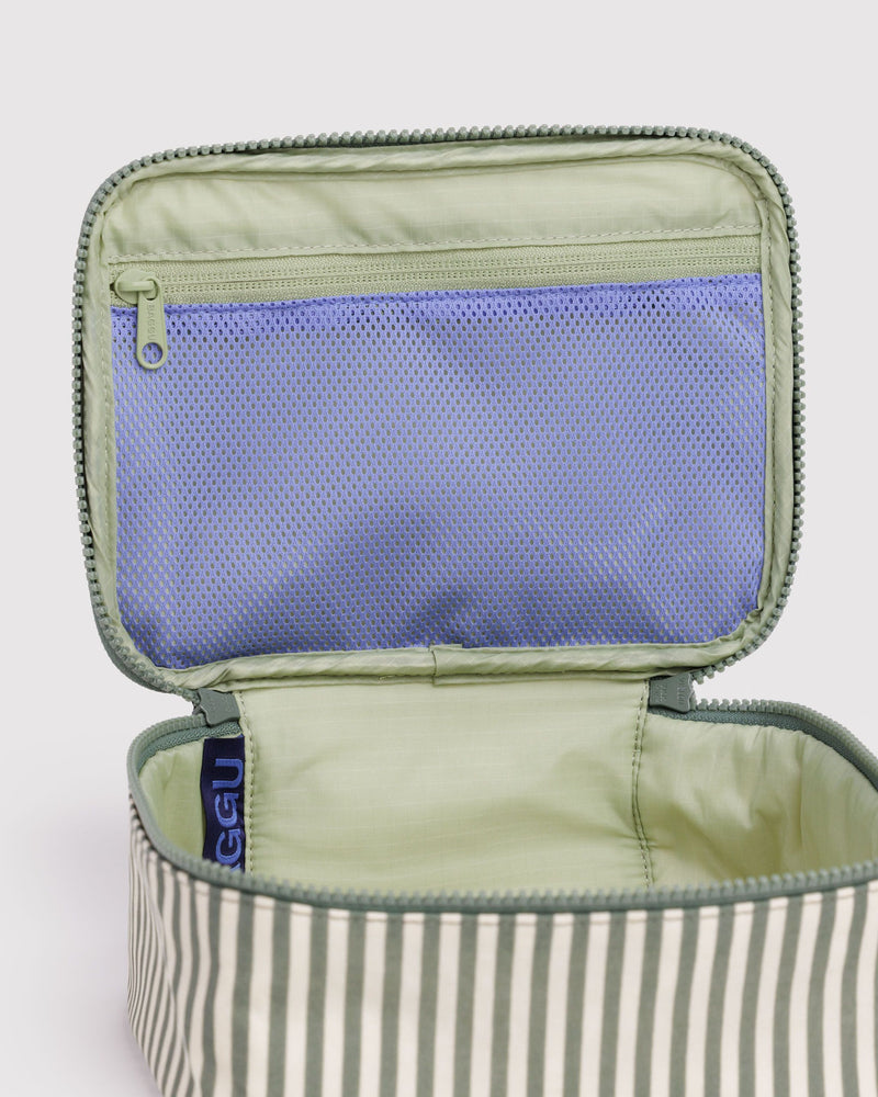 BAGGU Wholesale  Small Cosmetic Case - Sage Stripe