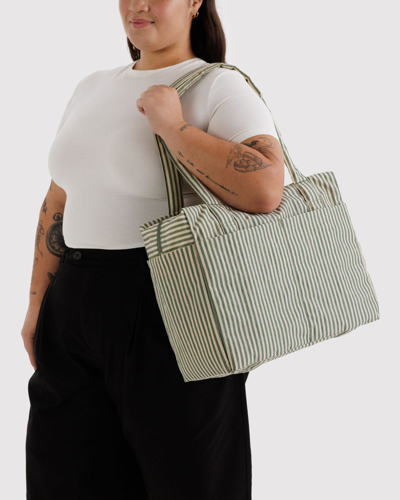 BAGGU Wholesale  Small Cloud Carry-On - Sage Stripe