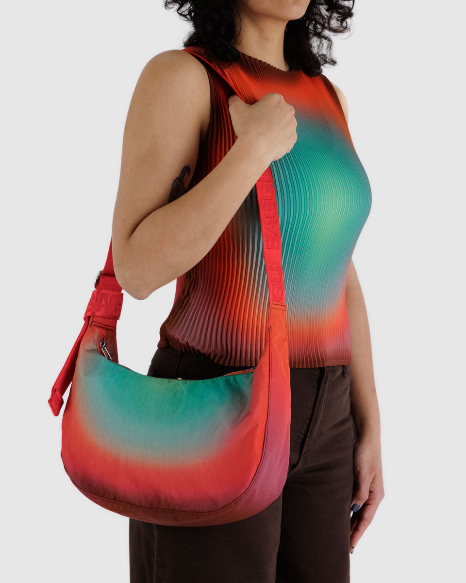 BAGGU Wholesale Cross Body Medium Nylon Crescent Bag - Rain