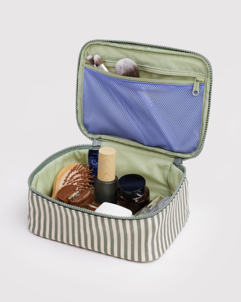 BAGGU Wholesale  Small Cosmetic Case - Sage Stripe