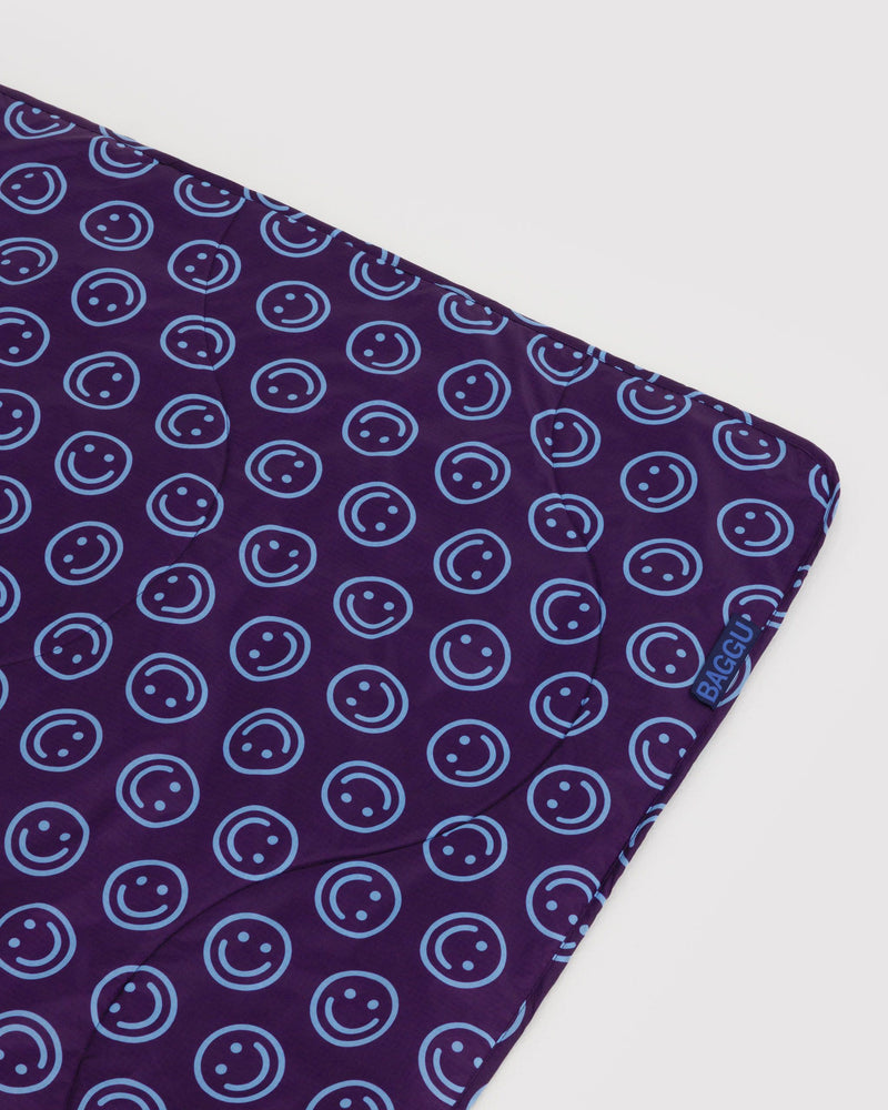 BAGGU Wholesale  Puffy Picnic Blanket - Indigo Happy