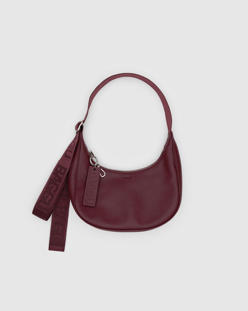 BAGGU Wholesale  Small Recycled Leather Crescent Bag - Mahogany