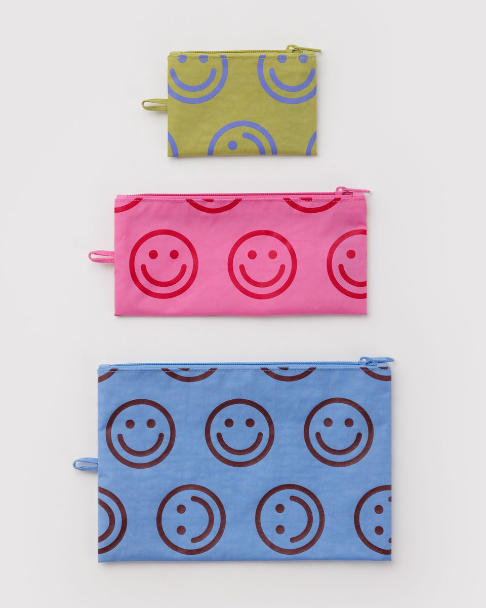 BAGGU Wholesale Pouches Flat Pouch Set - Pop Happy Mix