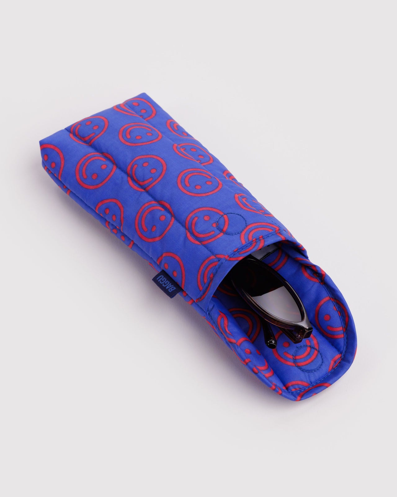Puffy Glasses Sleeve - Mini Cobalt Happy