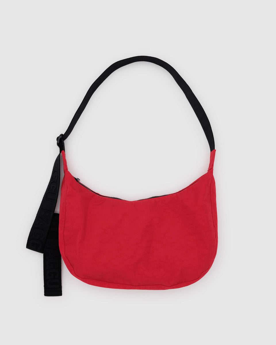 BAGGU Wholesale Cross Body Medium Nylon Crescent Bag - Candy Apple FA24