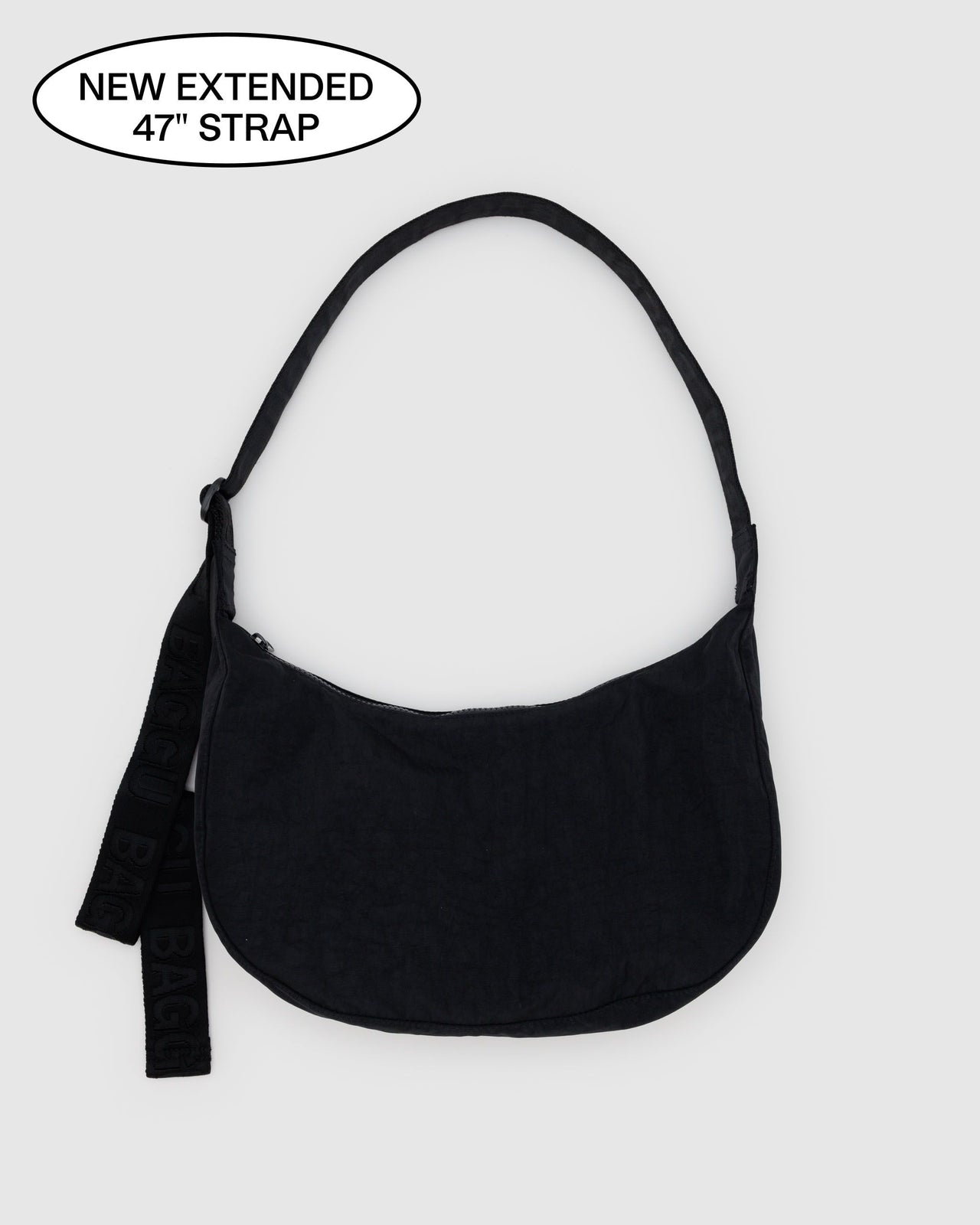 Medium Nylon Crescent Bag - Black FA24