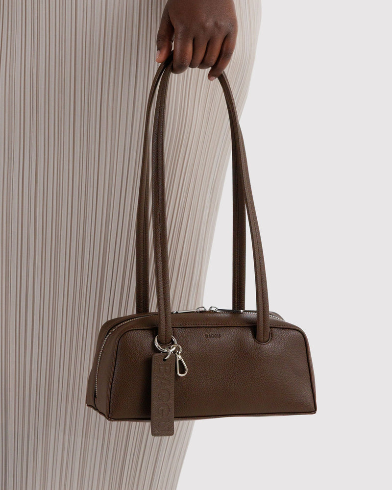 BAGGU Wholesale  Small Recycled Leather Bowler Bag - Brown