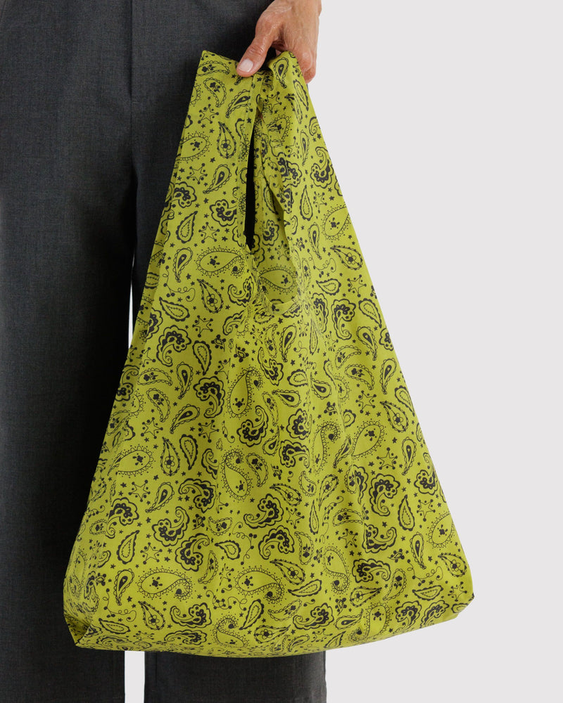 BAGGU Wholesale Recycled Ripstop Nylon Standard Baggu - Chartreuse Paisley