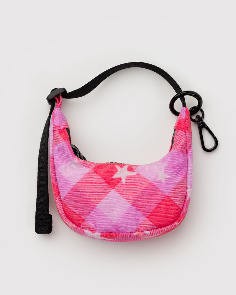 BAGGU Wholesale  Crescent Bag Charm - Pink Star Plaid