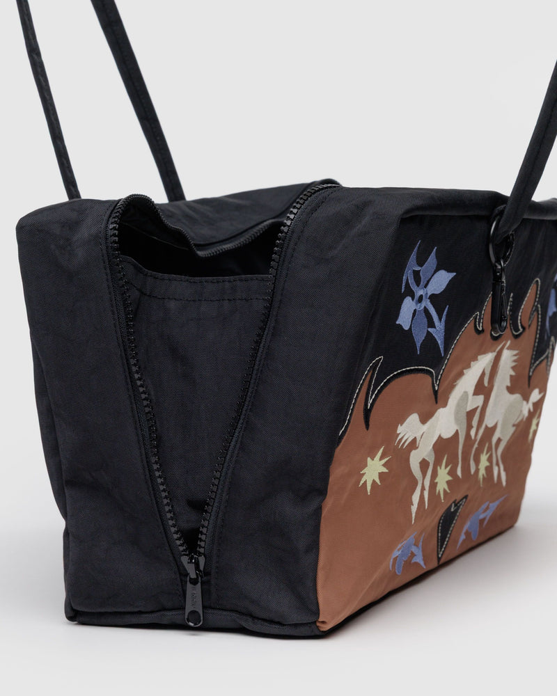BAGGU Wholesale  Medium Nylon Bowler Bag - Western Appliqué