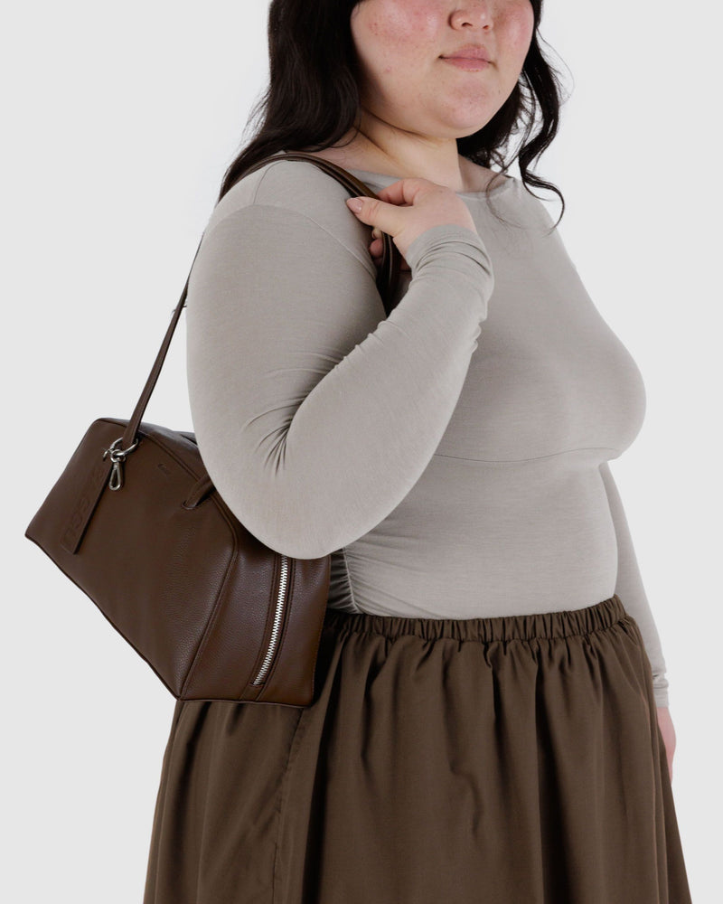 BAGGU Wholesale  Recycled Leather Bowler Bag - Brown