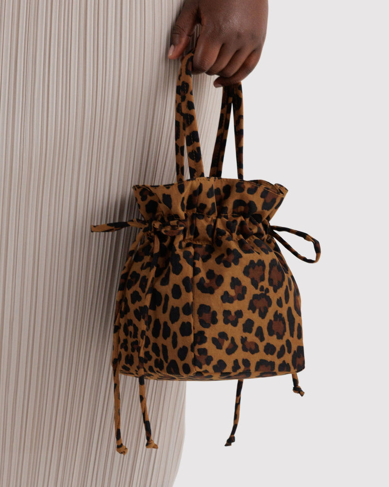 BAGGU Wholesale  Nylon Drawstring Bag - Leopard