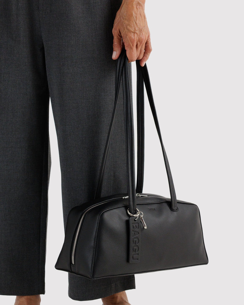 BAGGU Wholesale  Recycled Leather Bowler Bag - Black