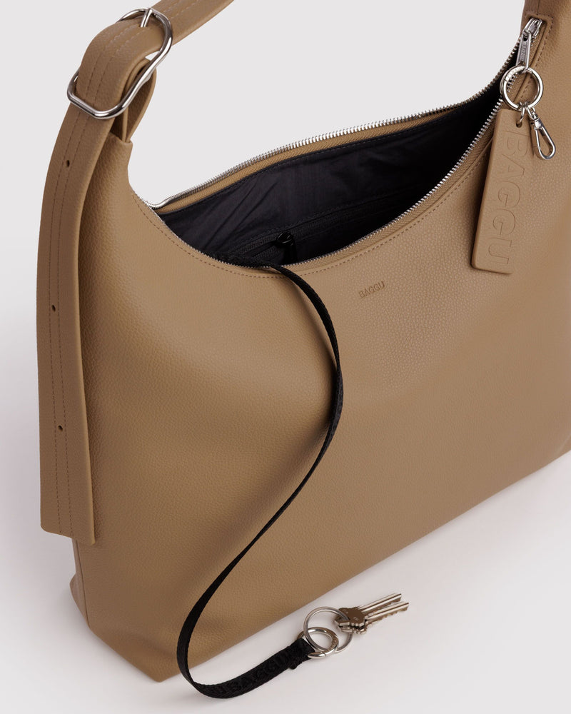 BAGGU Wholesale  Recycled Leather Shoulder Bag - Dune