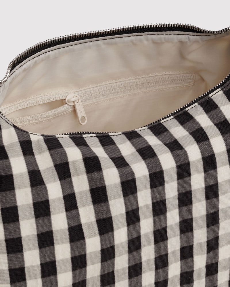BAGGU Wholesale  Nylon Meringue Bag - Black and Cream Gingham