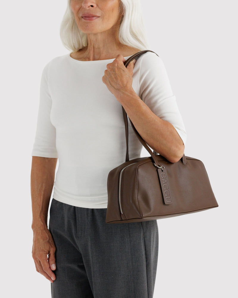 BAGGU Wholesale  Recycled Leather Bowler Bag - Brown