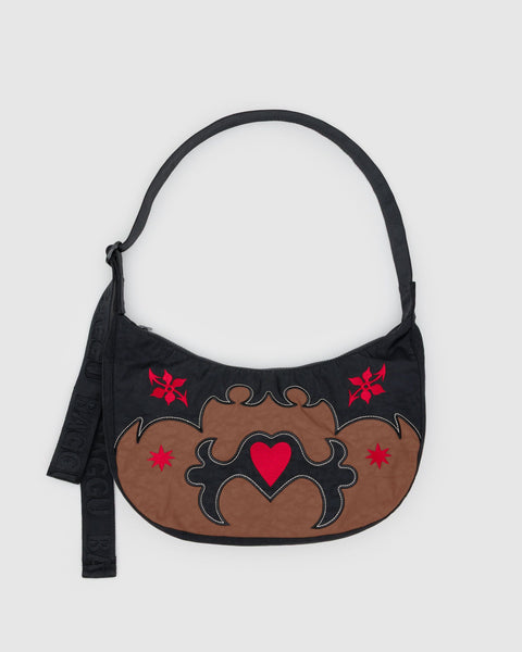 BAGGU Wholesale Shop All Medium Nylon Crescent Bag - Western Appliqué
