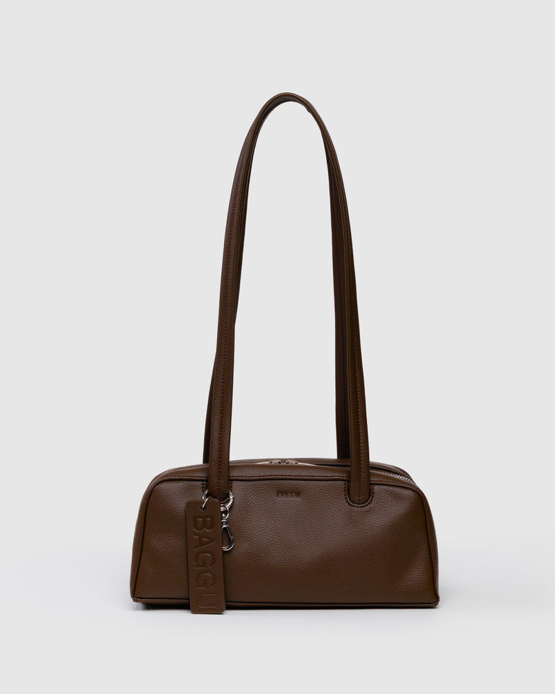 BAGGU Wholesale  Small Recycled Leather Bowler Bag - Brown