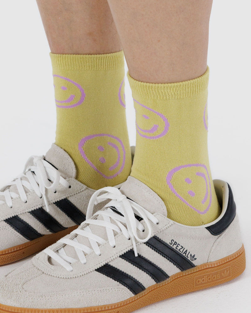 BAGGU Wholesale Socks Crew Sock - Straw Happy