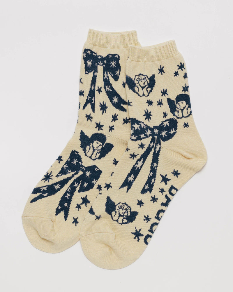 BAGGU Wholesale Socks Crew Sock - Cherub Bows