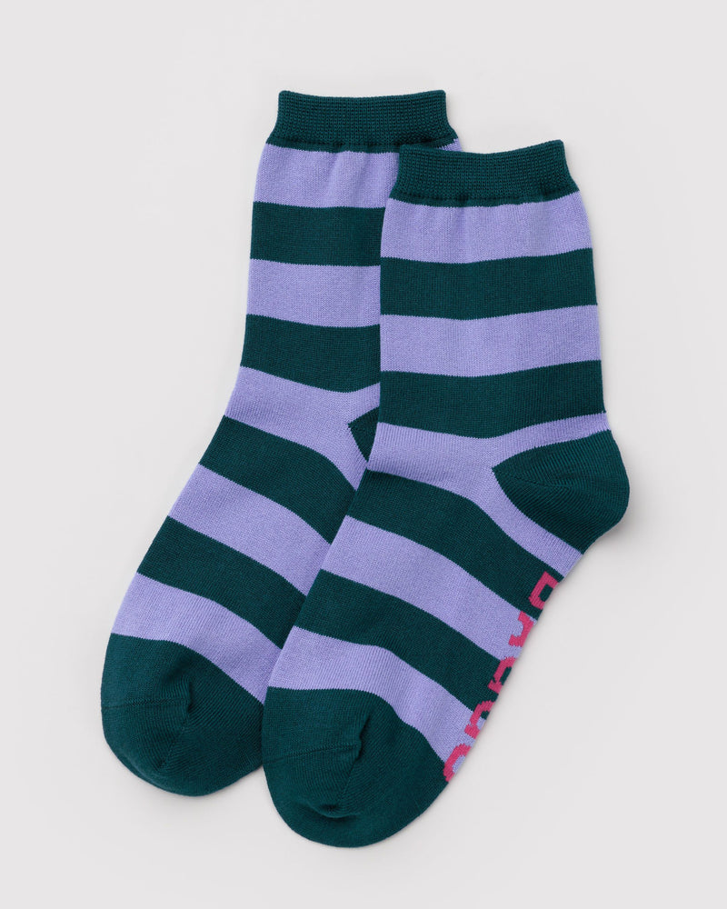 BAGGU Wholesale  Crew Sock - Malachite Stripe