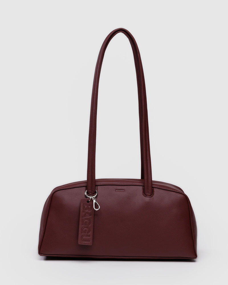 BAGGU Wholesale  Recycled Leather Bowler Bag - Mahogany