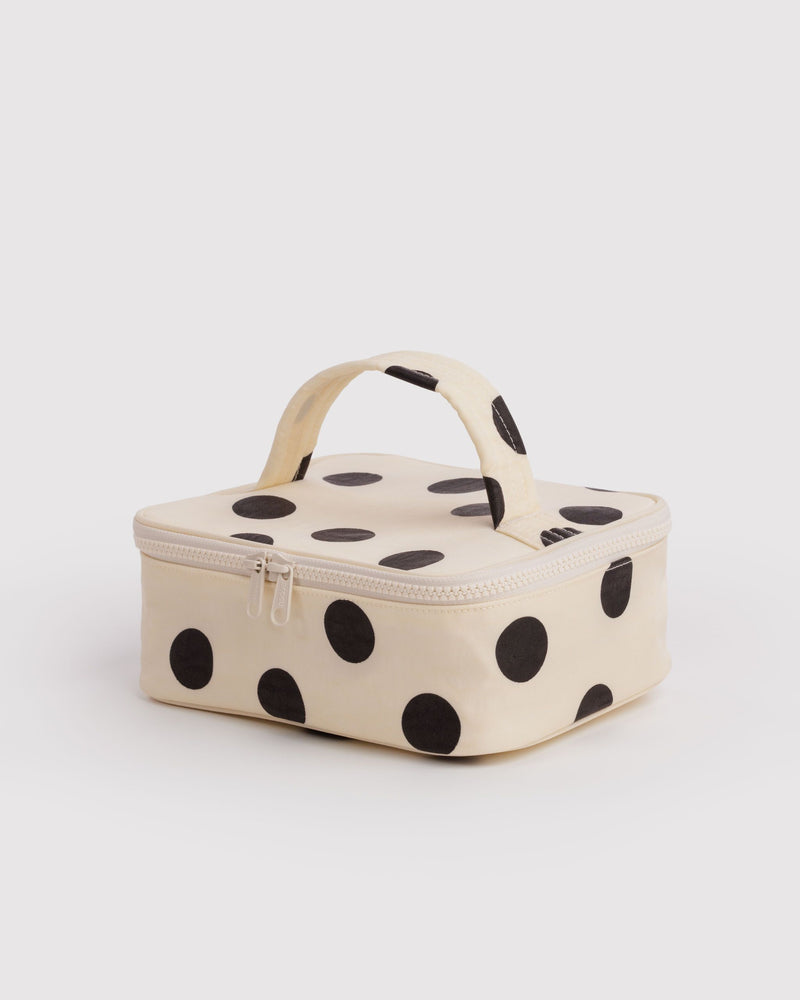 BAGGU Wholesale  Small Cosmetic Case - Cream and Black Polka Dot