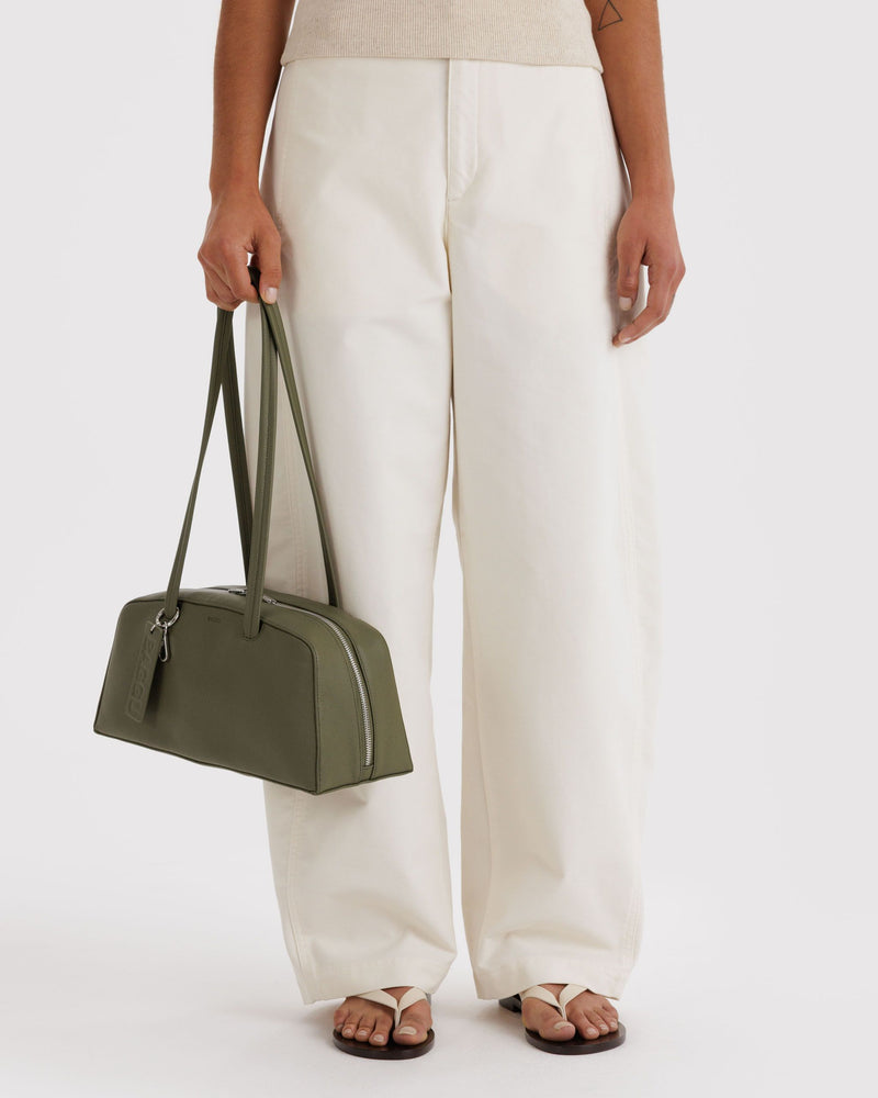BAGGU Wholesale  Recycled Leather Bowler Bag - Loden