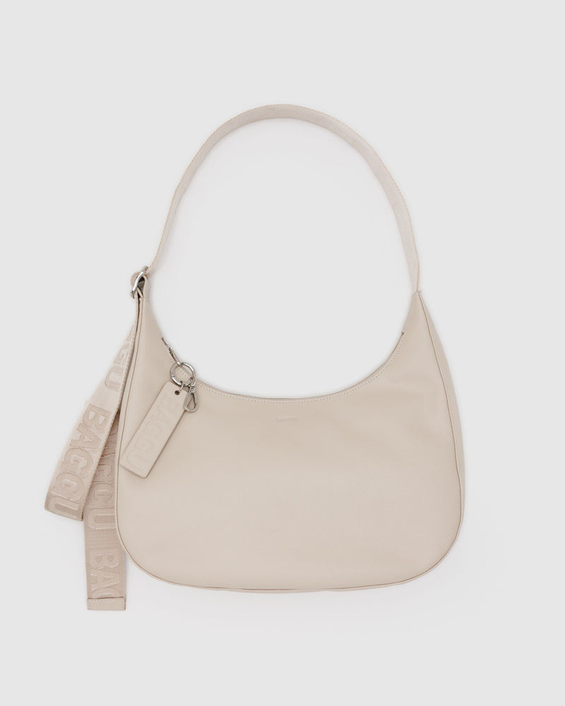 BAGGU Wholesale  Medium Recycled Leather Crescent Bag - Stone