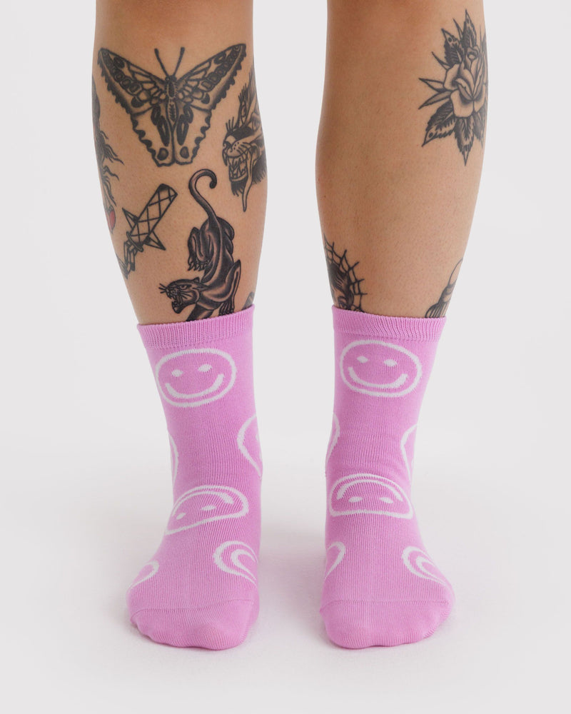 BAGGU Wholesale  Crew Sock - Pink Happy