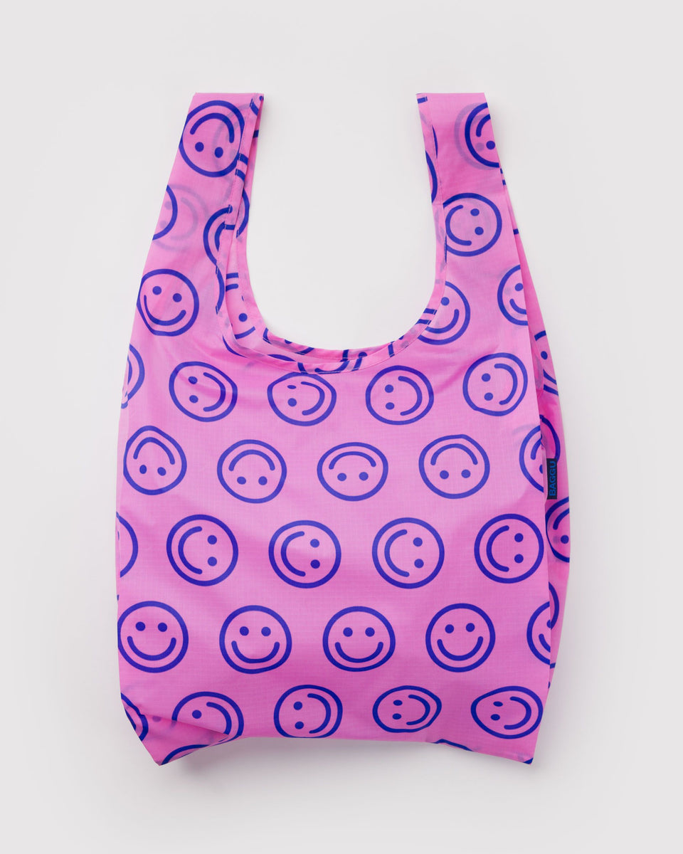 BAGGU Wholesale Recycled Ripstop Nylon Standard Baggu - Pop Pink Happy