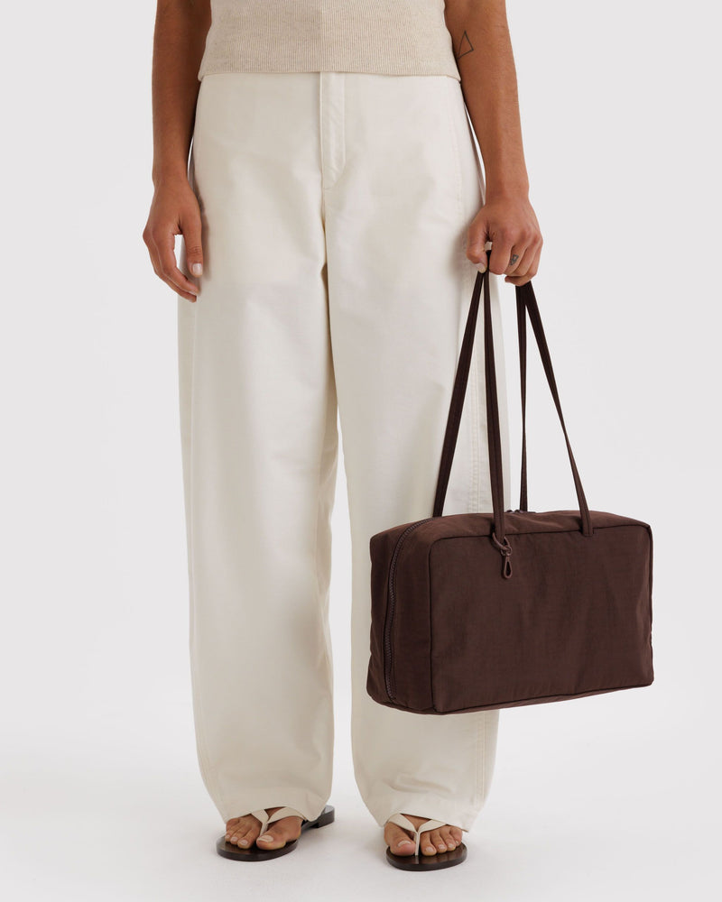 BAGGU Wholesale  Medium Nylon Bowler Bag - Coffee