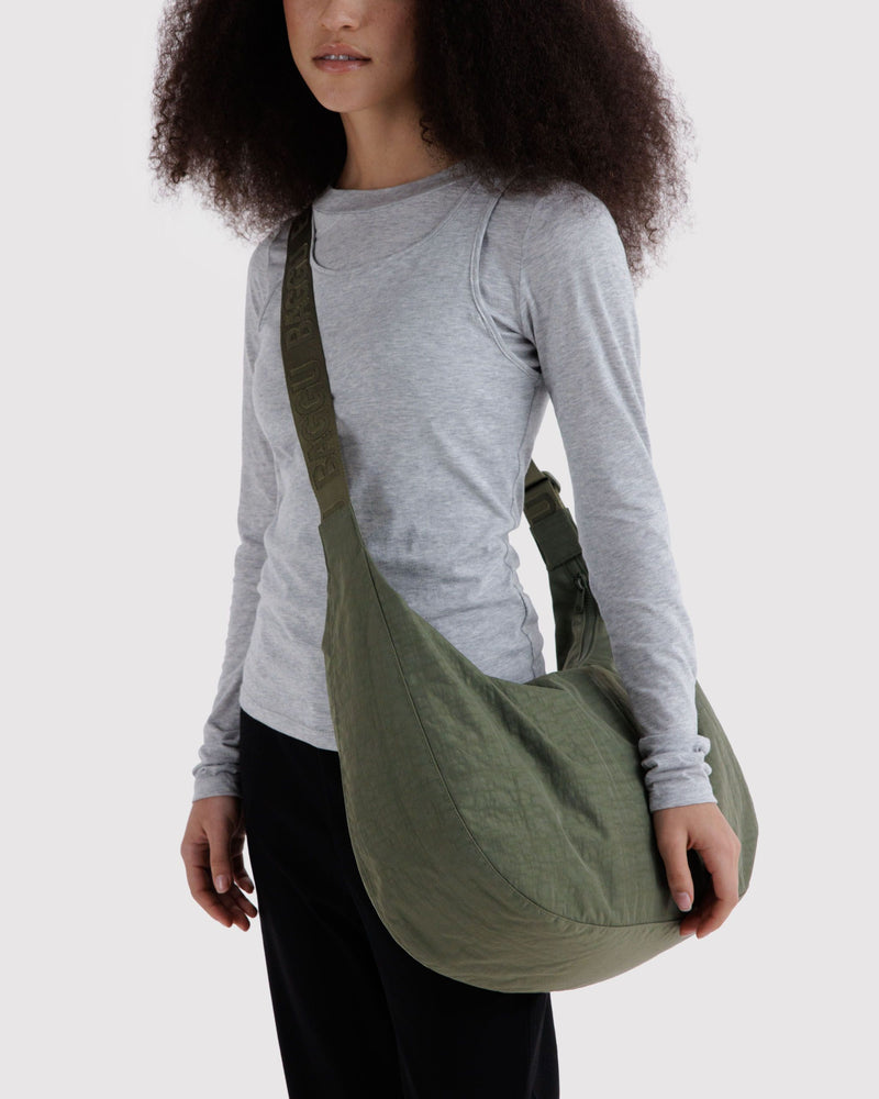 BAGGU Wholesale  Large Nylon Crescent Bag - Caper